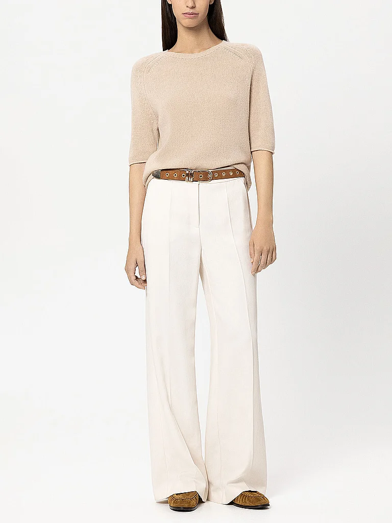 LUISA CERANO Damen Kurzarm Pullover Camel 42 6
